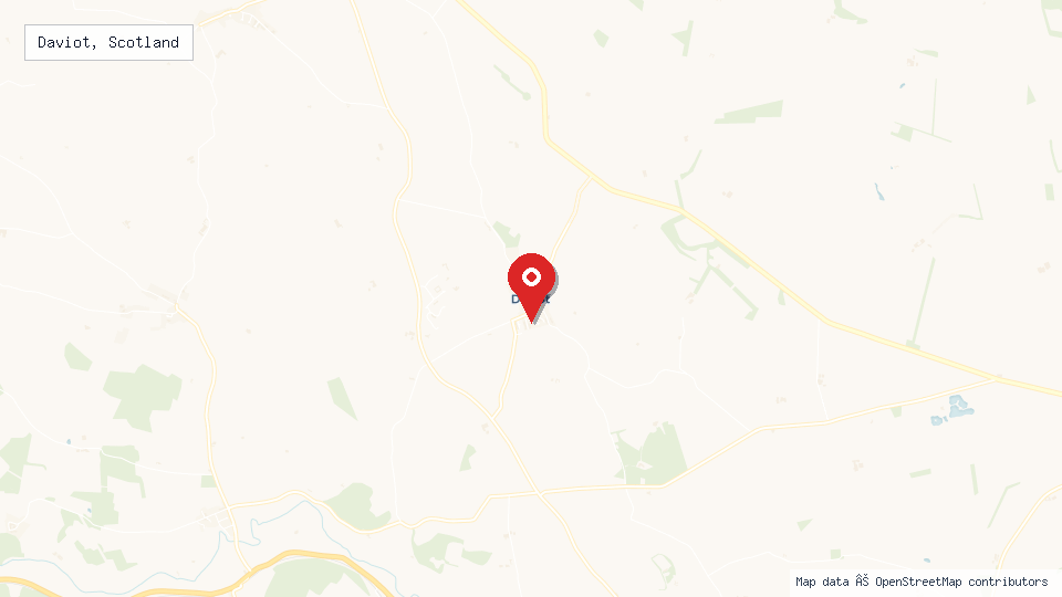 Street map of Daviot, Scotland with location pin