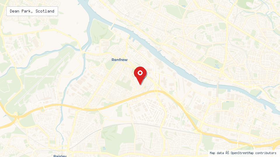 Street map of Dean Park, Scotland with location pin