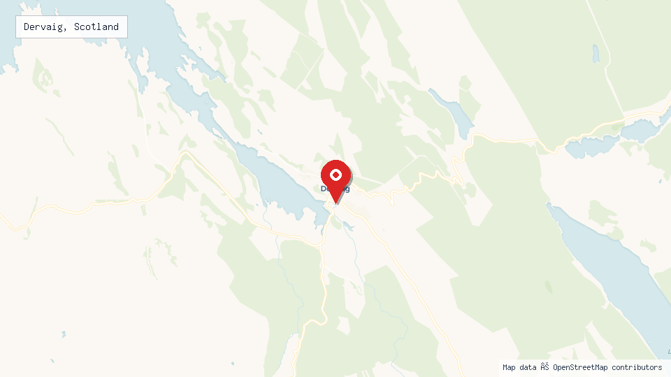 Street map of Dervaig, Scotland with location pin