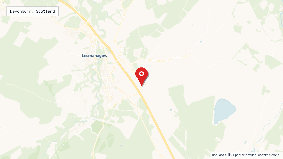 Street map of Devonburn, Scotland with location pin