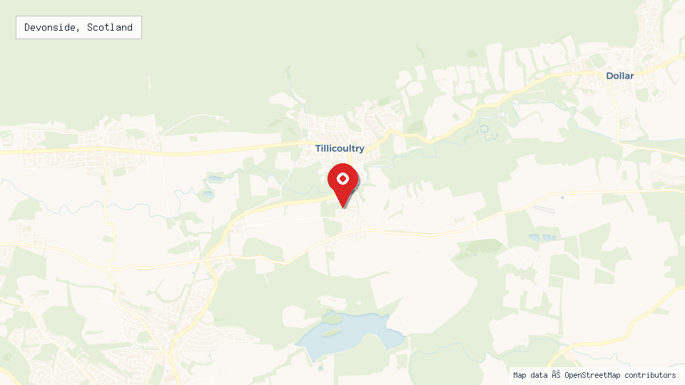 Street map of Devonside, Scotland with location pin