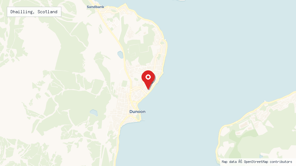 Street map of Dhailling, Scotland with location pin