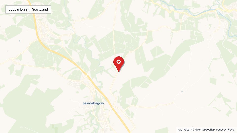 Street map of Dillarburn, Scotland with location pin