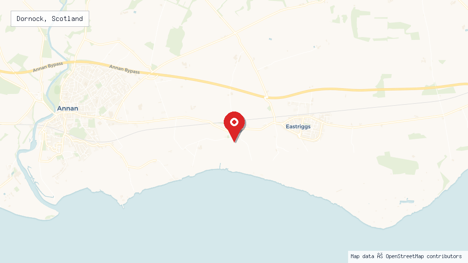 Street map of Dornock, Scotland with location pin