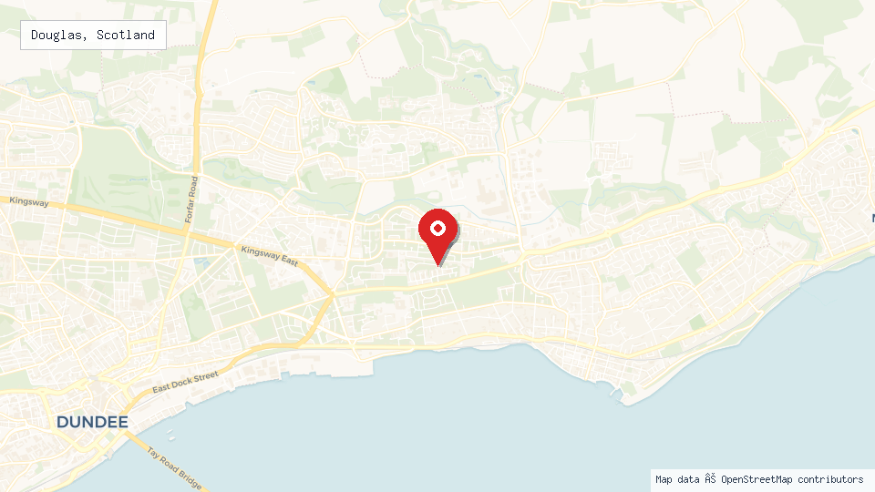 Street map of Douglas, Scotland with location pin