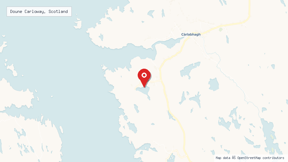 Street map of Doune Carloway, Scotland with location pin