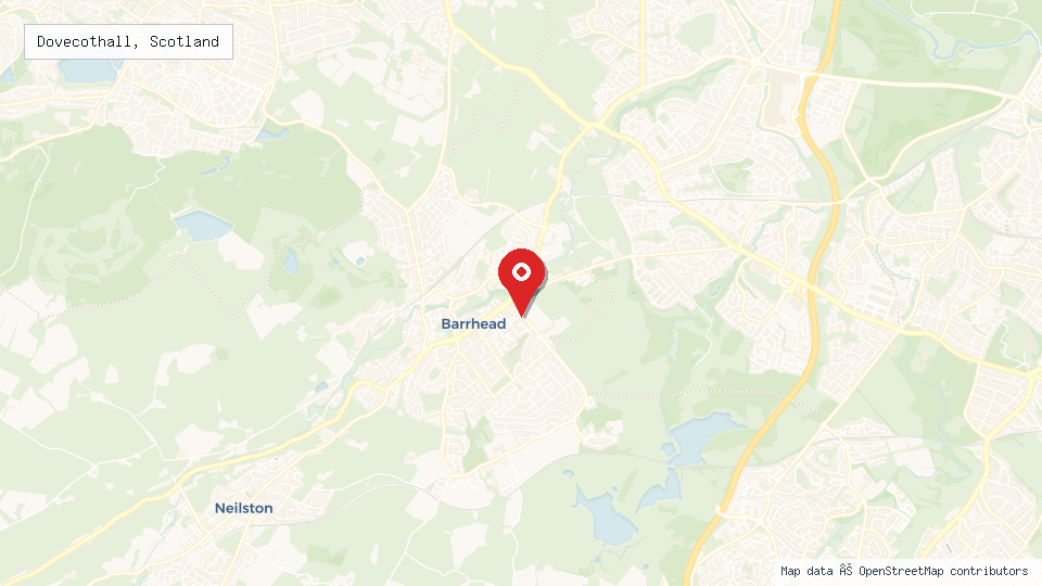 Street map of Dovecothall, Scotland with location pin