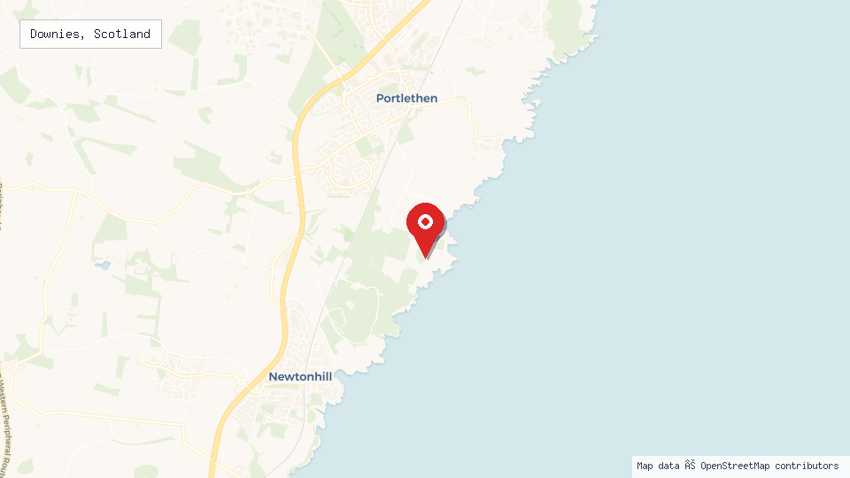 Street map of Downies, Scotland with location pin