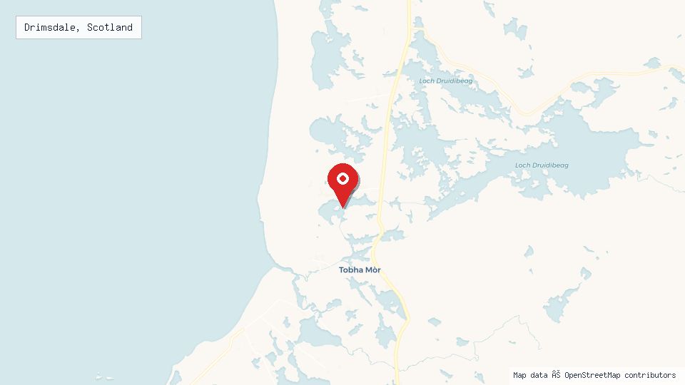 Street map of Drimsdale, Scotland with location pin