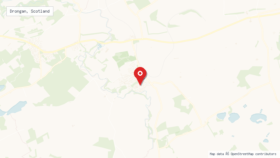 Street map of Drongan, Scotland with location pin
