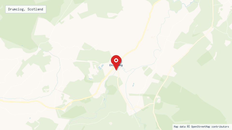 Street map of Drumclog, Scotland with location pin