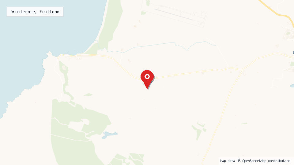 Street map of Drumlemble, Scotland with location pin