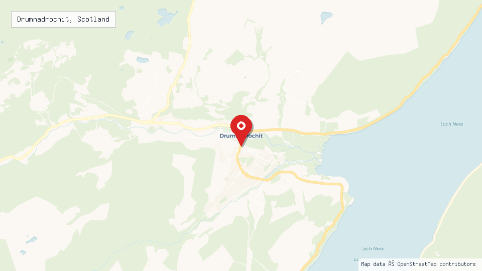 Street map of Drumnadrochit, Scotland with location pin