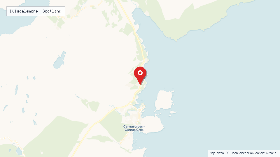 Street map of Duisdalemore, Scotland with location pin