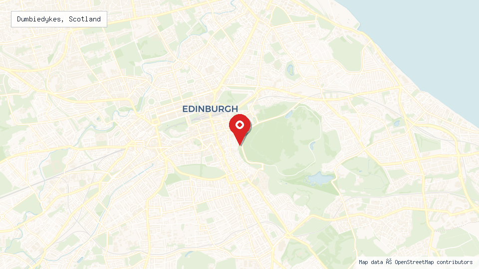 Street map of Dumbiedykes, Scotland with location pin