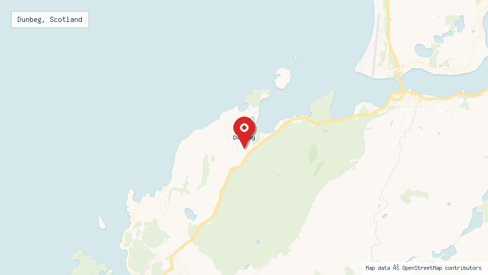 Street map of Dunbeg, Scotland with location pin