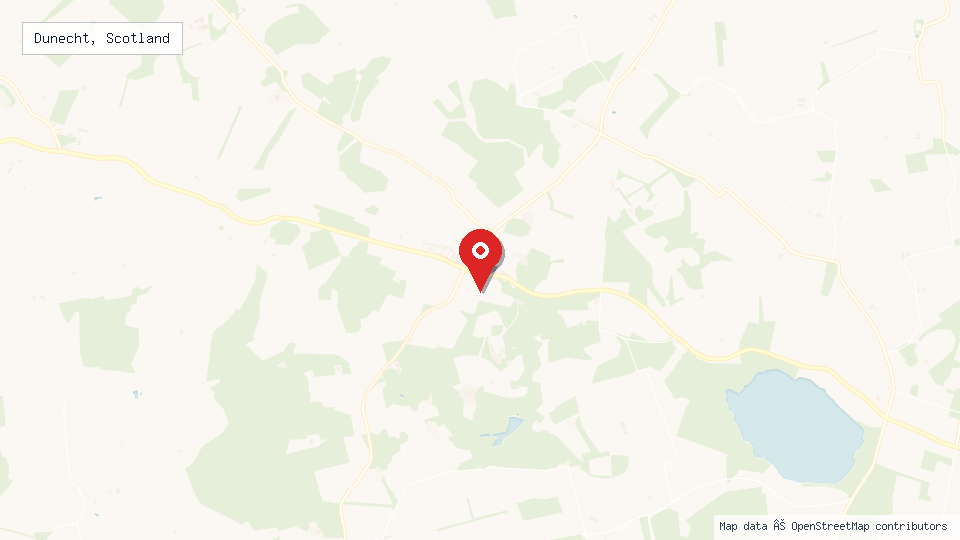 Street map of Dunecht, Scotland with location pin