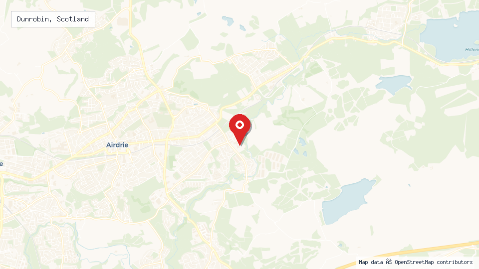 Street map of Dunrobin, Scotland with location pin