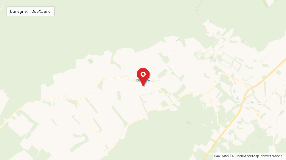 Street map of Dunsyre, Scotland with location pin