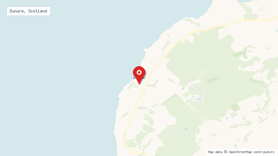 Street map of Dunure, Scotland with location pin