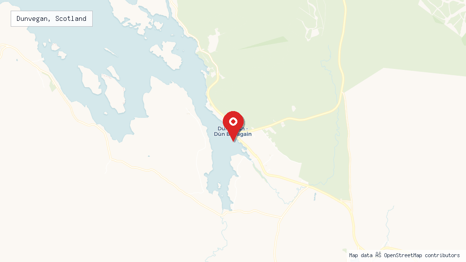 Street map of Dunvegan, Scotland with location pin