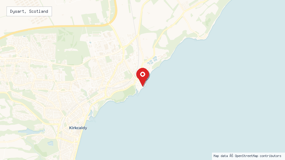 Street map of Dysart, Scotland with location pin
