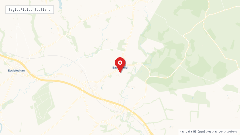 Street map of Eaglesfield, Scotland with location pin