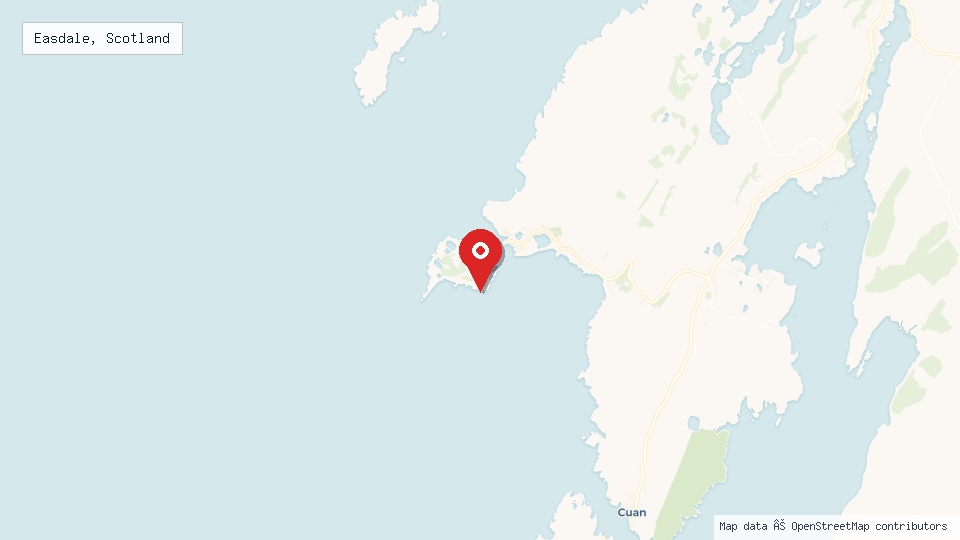Street map of Easdale, Scotland with location pin