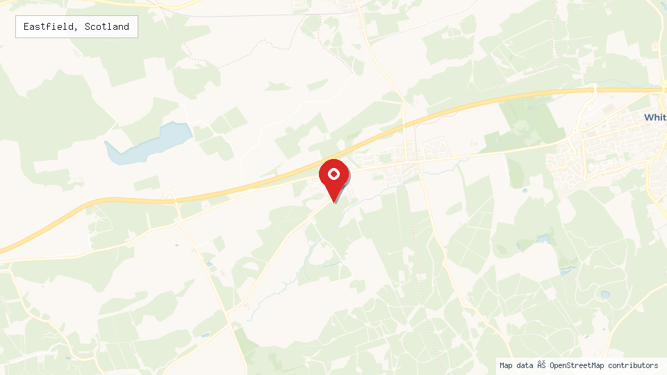Street map of Eastfield, Scotland with location pin