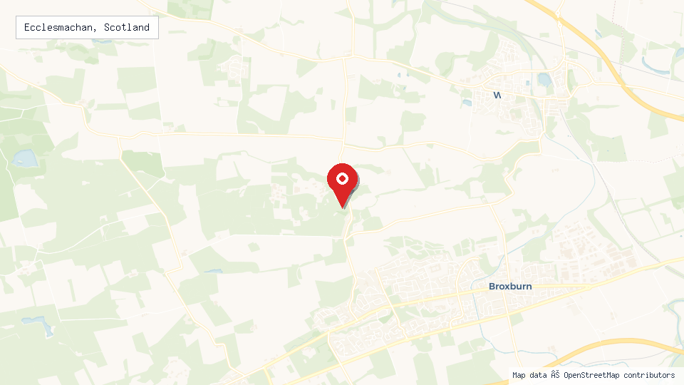 Street map of Ecclesmachan, Scotland with location pin