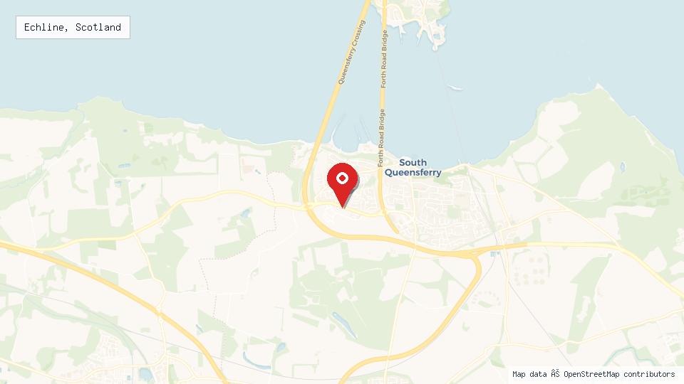Street map of Echline, Scotland with location pin