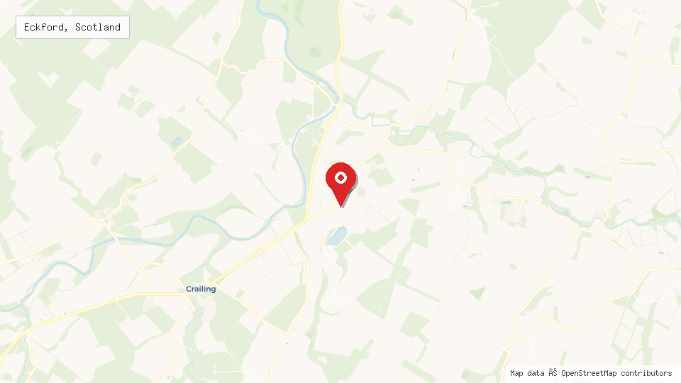 Street map of Eckford, Scotland with location pin