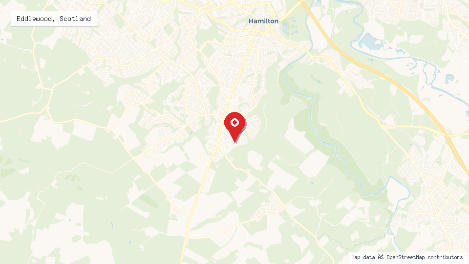 Street map of Eddlewood, Scotland with location pin