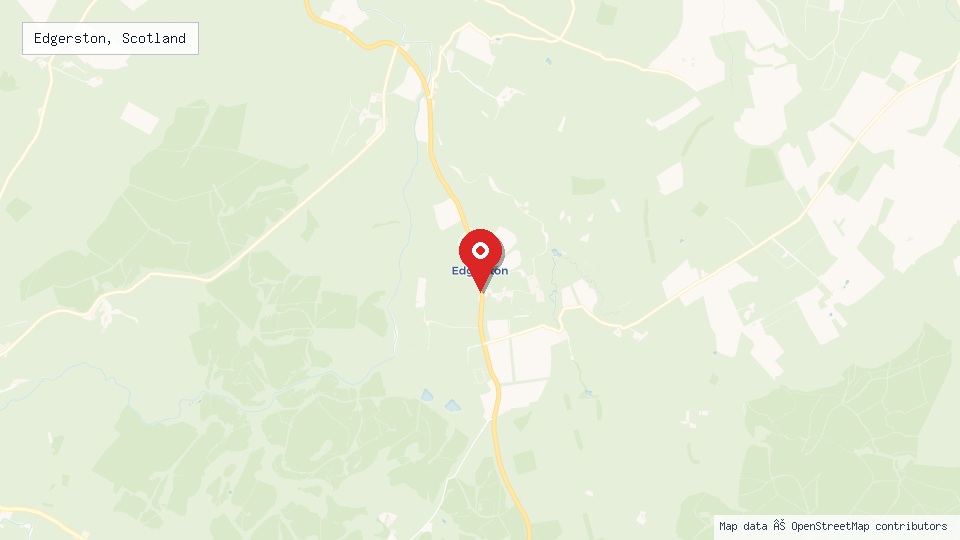 Street map of Edgerston, Scotland with location pin