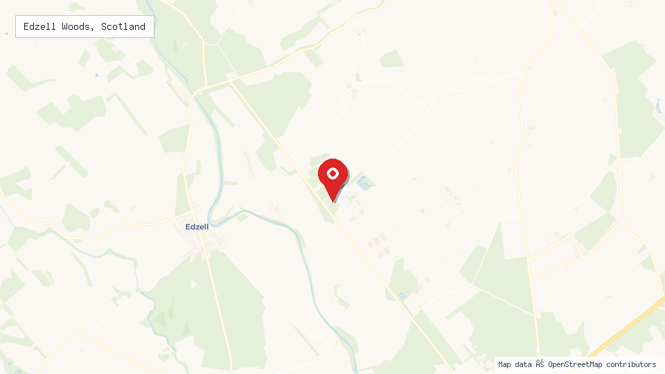 Street map of Edzell Woods, Scotland with location pin