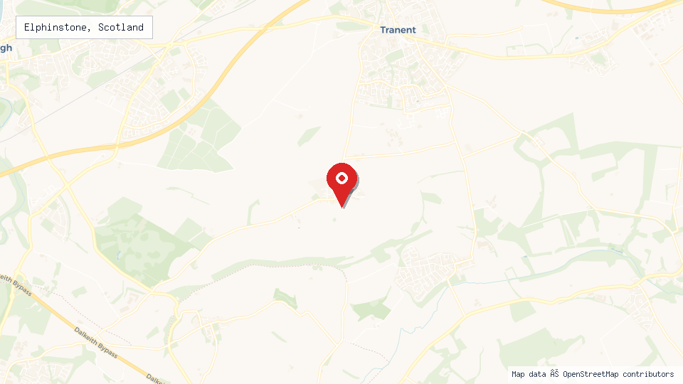 Street map of Elphinstone, Scotland with location pin