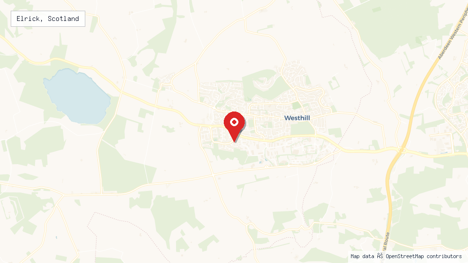 Street map of Elrick, Scotland with location pin
