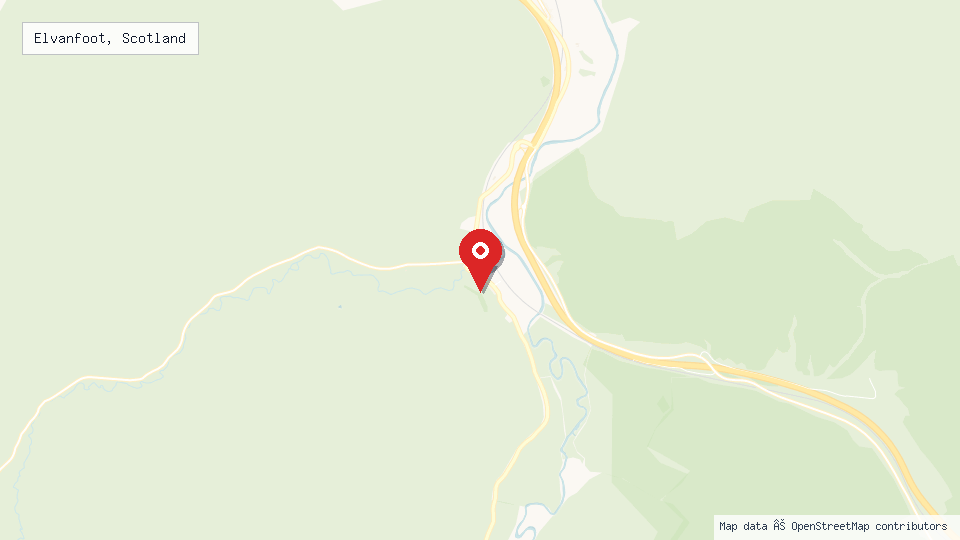 Street map of Elvanfoot, Scotland with location pin