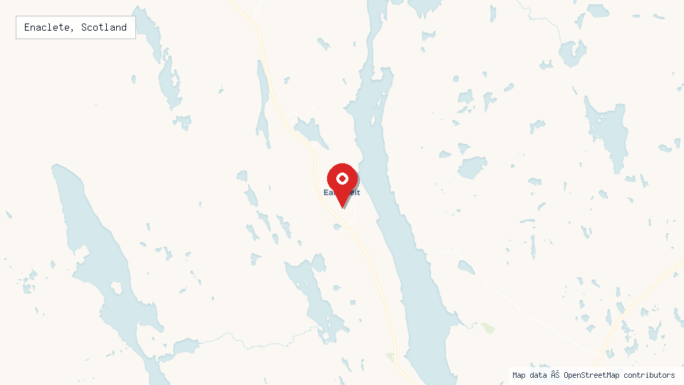 Street map of Enaclete, Scotland with location pin