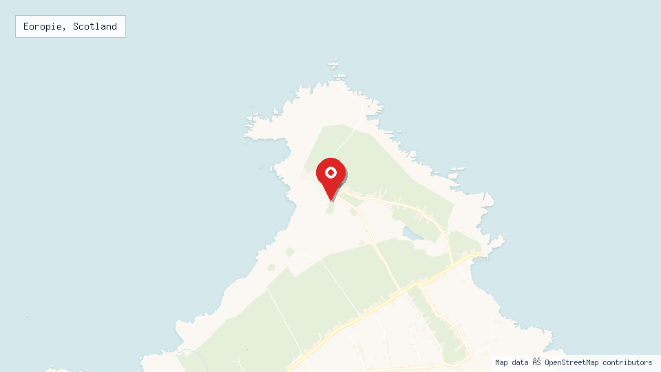 Street map of Eoropie, Scotland with location pin