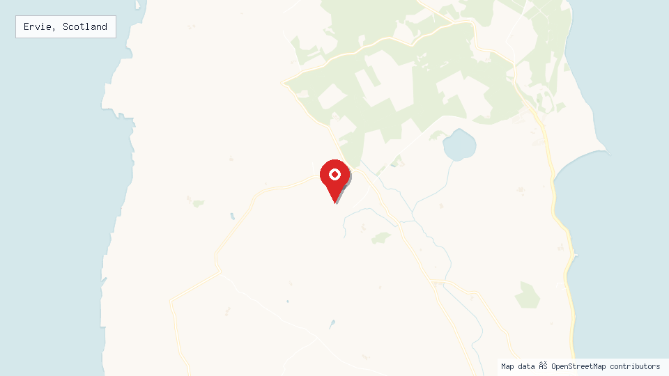 Street map of Ervie, Scotland with location pin