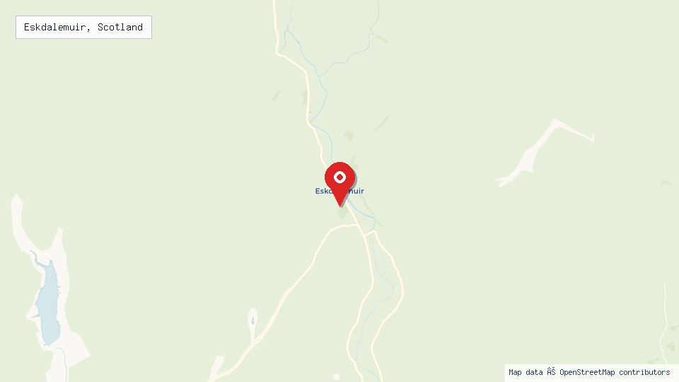 Street map of Eskdalemuir, Scotland with location pin