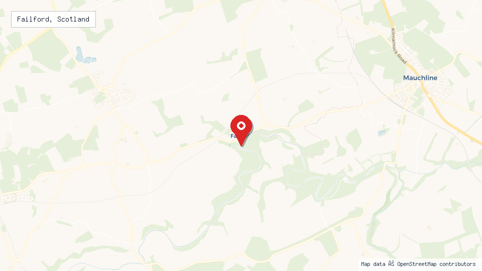 Street map of Failford, Scotland with location pin