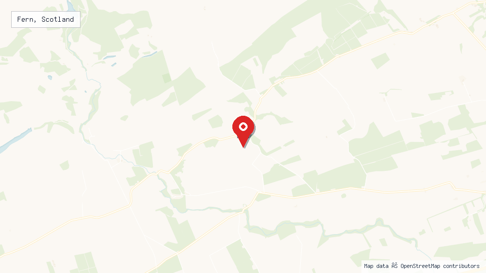 Street map of Fern, Scotland with location pin