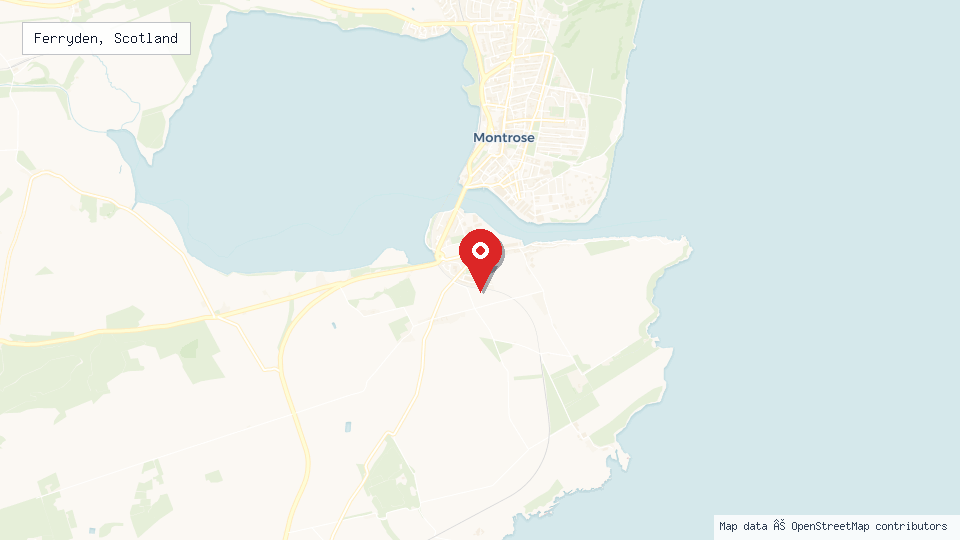 Street map of Ferryden, Scotland with location pin