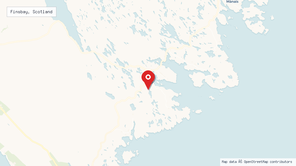 Street map of Finsbay, Scotland with location pin
