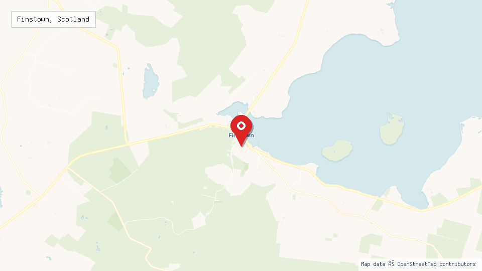 Street map of Finstown, Scotland with location pin