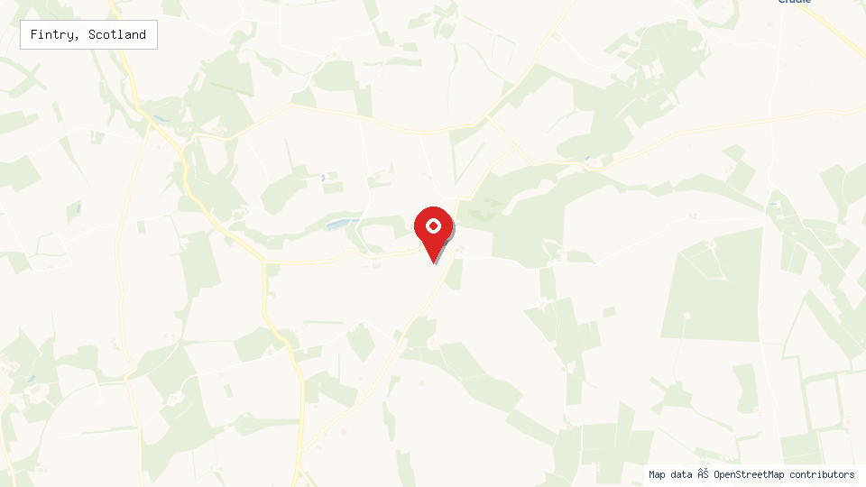 Street map of Fintry, Scotland with location pin