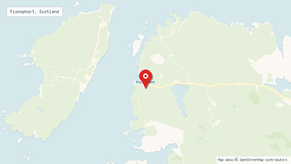Street map of Fionnphort, Scotland with location pin