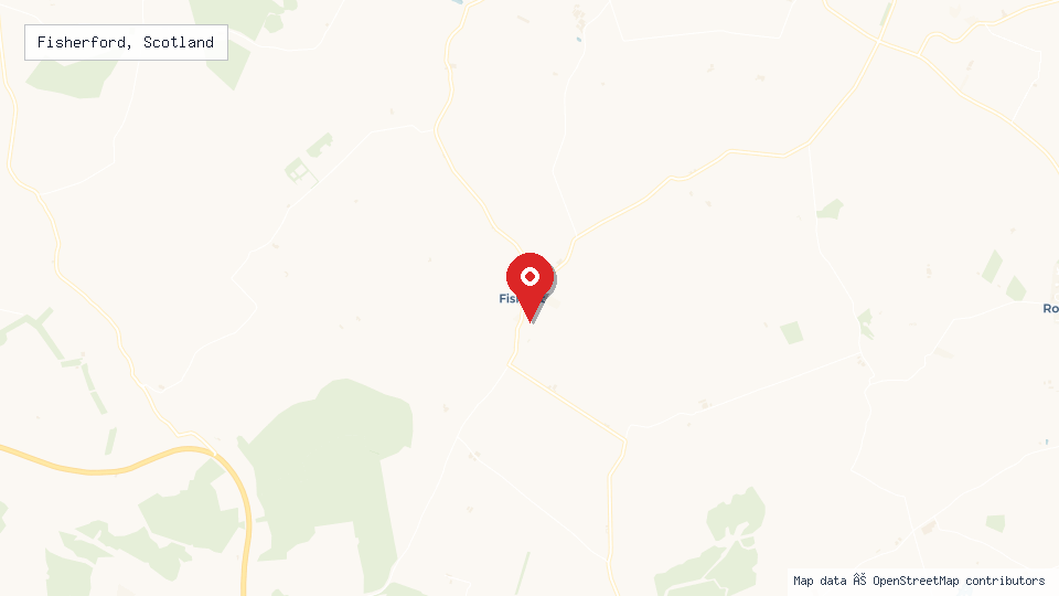 Street map of Fisherford, Scotland with location pin